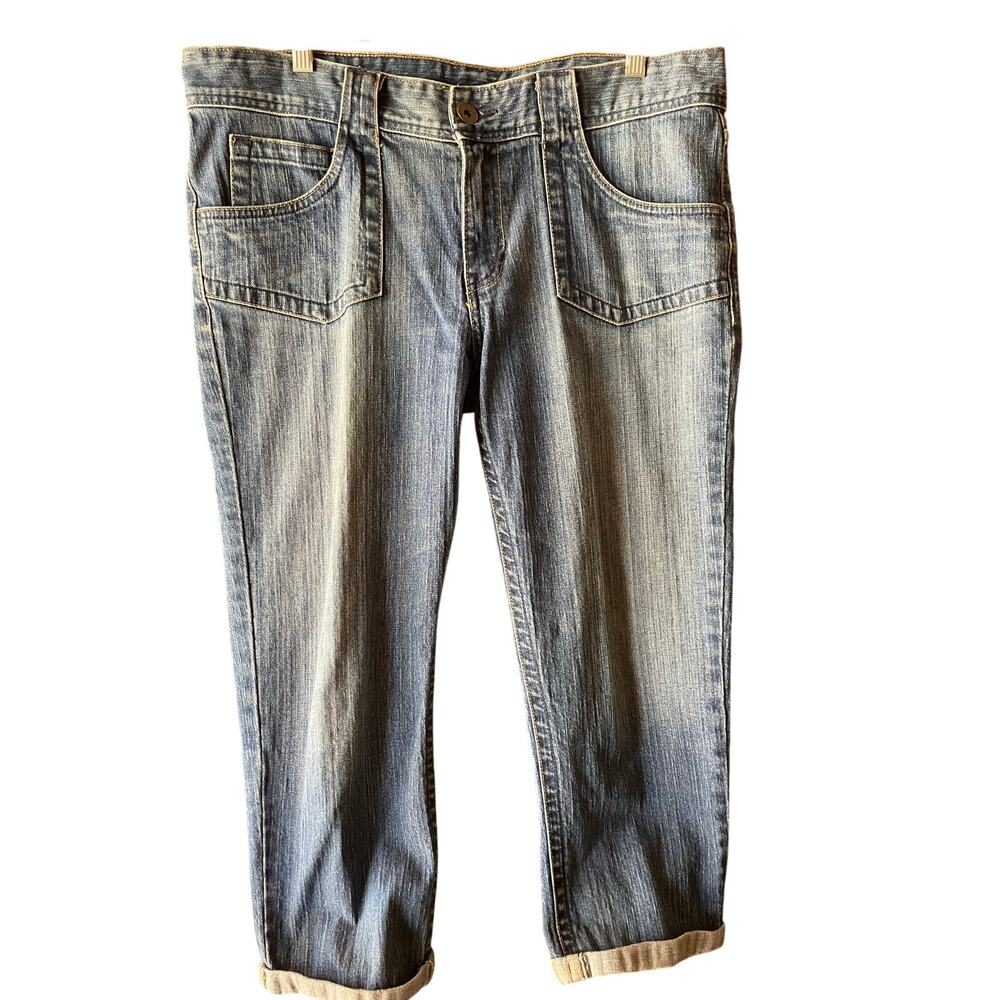 Vintage Y2K CK Calvin Klein Ankle Straight Leg Capri Jeans Cuffed Size 12